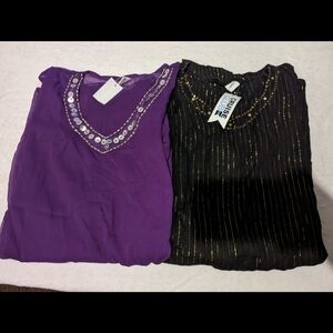 NWT S/M Purple and Black Women's Swim Cover-ups